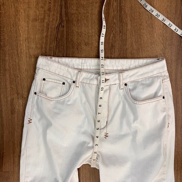 Ksubi White Jeans Back Cross Embroidery Branding Sz 31 - Picture 6 of 11